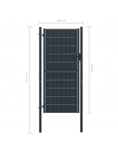 Cancello per Recinzione in PVC e Acciaio 100x164 cm Antracite