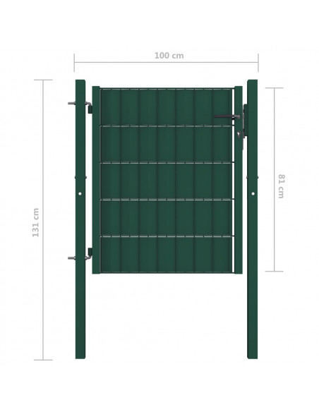 Cancello per Recinzione in PVC e Acciaio 100x81 cm Verde