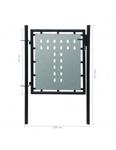 Cancello per Recinzione Singolo Nero 100 x 125 cm