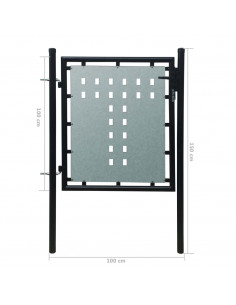 Cancello per Recinzione Singolo Nero 100 x 150 cm