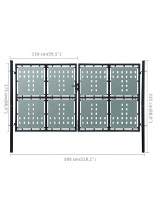 Cancello per Recinzione Singolo Nero 300 x 225 cm