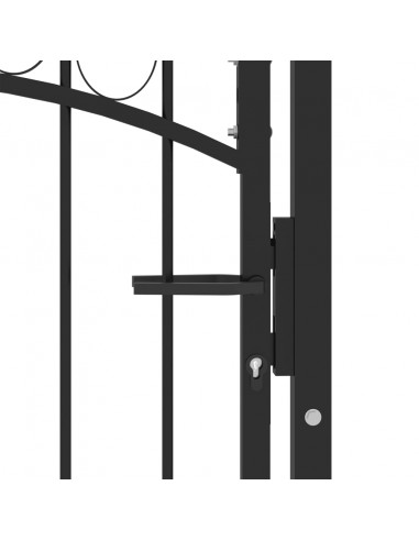 Cancello per recinzione EMMEN con parte superiore ad arco in acciaio 100x106 cm Nero