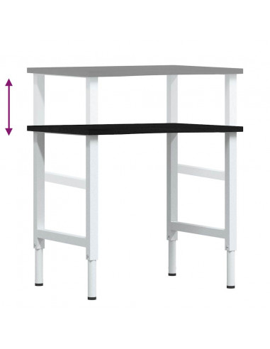 Banco Lavoro Marrone Scuro 80x60x(71,5-98) cm Legno di Rovere