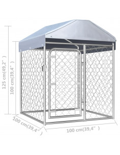 Canile da Esterno con Tetto 100x100x125 cm