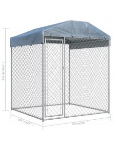 Canile da Esterno con Tetto 193x193x225 cm