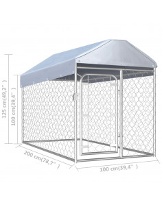 Canile da Esterno con Tetto 200x100x125 cm
