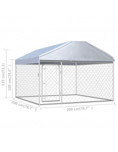 Canile da Esterno con Tetto 200x200x135 cm