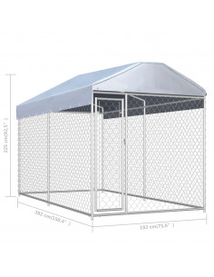 Canile da Esterno con Tetto 382x192x225 cm