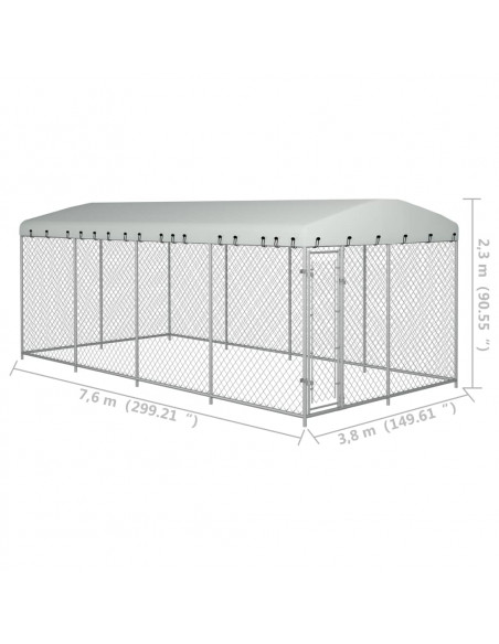 Canile da Esterno con Tetto 8x4x2,3 m
