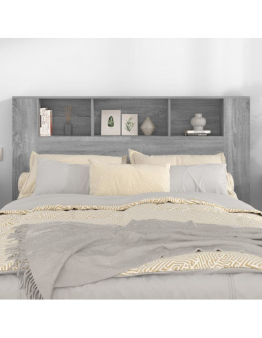 Testiera con Scomparti Grigio Sonoma 160x18,5x104,5 cm