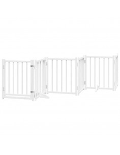 Cancello Cani Pieghevole Bianco 6 Pannelli 300cm Massello Abete 2