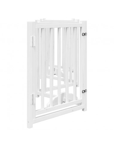 Cancello Cani Pieghevole Bianco 6 Pannelli 300cm Massello Abete