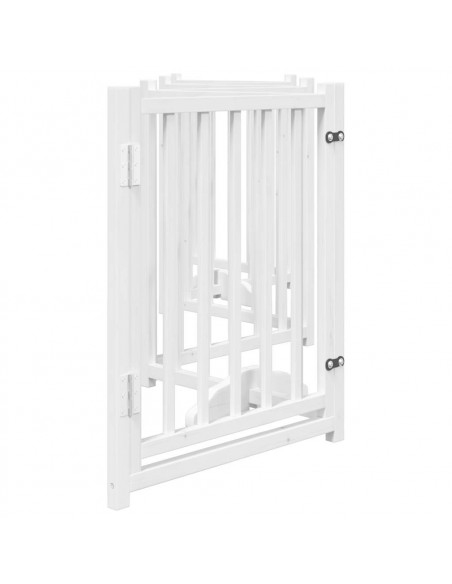 Cancello Cani Pieghevole Bianco 6 Pannelli 300cm Massello Abete