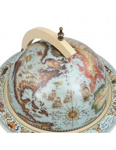 Cantinetta a Globo da Bar con Supporto in Eucalipto Blu