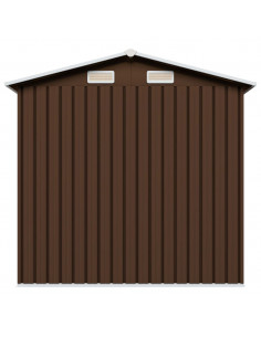 Capanno Attrezzi da Giardino Marrone 204x132x186 cm in Acciaio