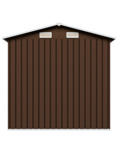 Capanno Attrezzi da Giardino Marrone 204x132x186 cm in Acciaio