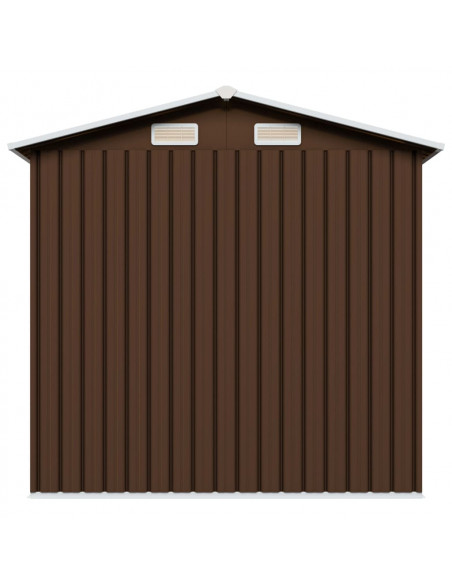 Capanno Attrezzi da Giardino Marrone 204x132x186 cm in Acciaio