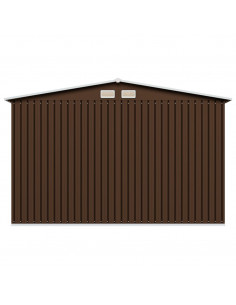 Capanno Attrezzi da Giardino Marrone 257x205x178 cm in Acciaio
