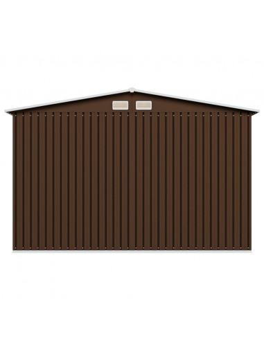 Capanno Attrezzi da Giardino Marrone 257x205x178 cm in Acciaio