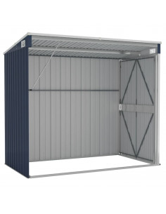 Capanno da Giardino a Parete Antracite 118x194x178 cm Acciaio