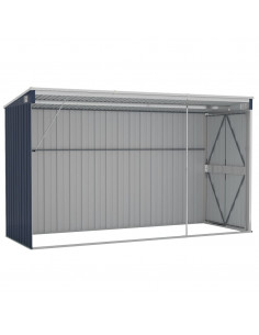 Capanno da Giardino a Parete Antracite 118x288x178 cm Acciaio