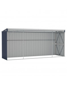 Capanno da Giardino a Parete Antracite 118x382x178 cm Acciaio