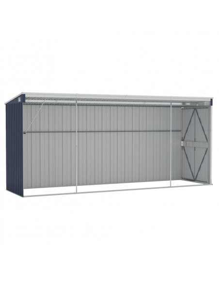 Capanno da Giardino a Parete Antracite 118x382x178 cm Acciaio