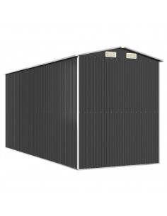 Capanno da Giardino Antracite 192x440x223 cm in Acciaio Zincato