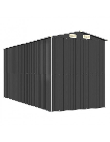 Capanno da Giardino Antracite 192x440x223 cm in Acciaio Zincato