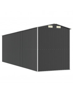 Capanno da Giardino Antracite 192x606x223 cm in Acciaio Zincato