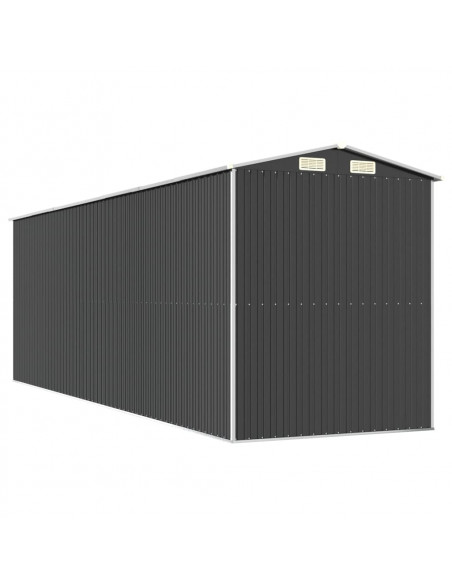 Capanno da Giardino Antracite 192x606x223 cm in Acciaio Zincato