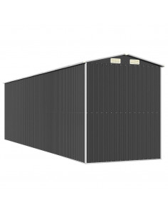 Capanno da Giardino Antracite 192x689x223 cm in Acciaio Zincato