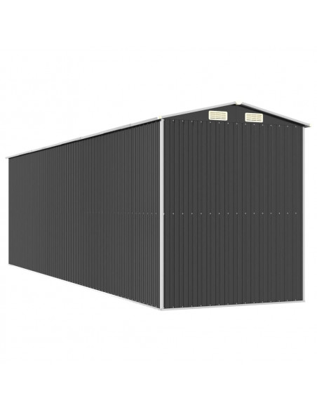 Capanno da Giardino Antracite 192x689x223 cm in Acciaio Zincato
