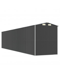 Capanno da Giardino Antracite 192x938x223 cm in Acciaio Zincato