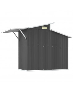 Capanno da Giardino Antracite 270x130x208,5 cm Acciaio Zincato