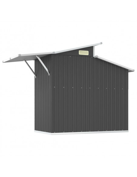 Capanno da Giardino Antracite 270x130x208,5 cm Acciaio Zincato