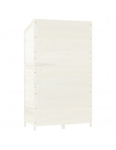 Capanno da Giardino Bianco 102x52x174,5 cm Legno Massello Abete