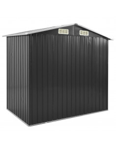 Capanno da Giardino con Scaffali Antracite 205x130x183 cm Ferro