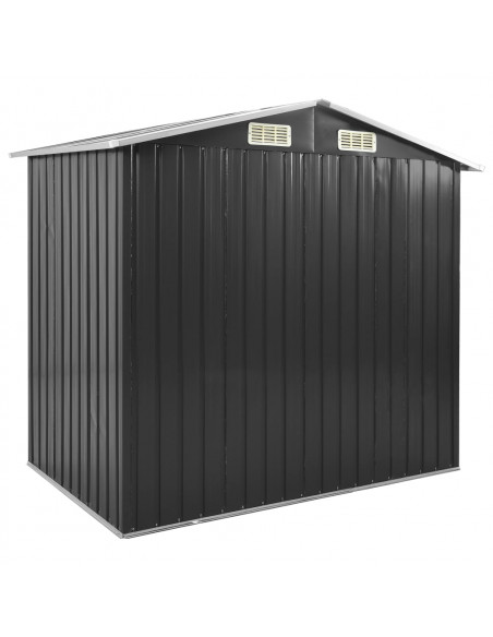Capanno da Giardino con Scaffali Antracite 205x130x183 cm Ferro