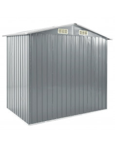Capanno da Giardino con Scaffali Grigio 205x130x183 cm in Ferro