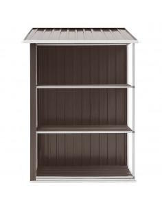 Capanno da Giardino con Scaffali Marrone 205x130x183 cm Ferro