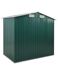 Capanno da Giardino con Scaffali Verde 205x130x183 cm in Ferro