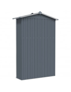 Capanno da Giardino Grigio 116x45x175 cm in Acciaio Zincato