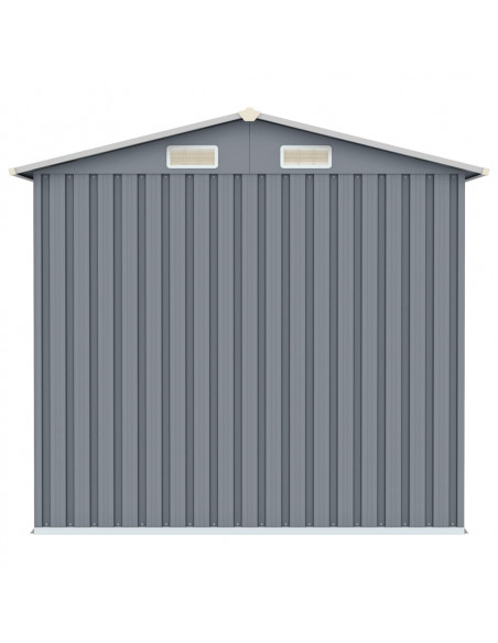 Capanno da Giardino Grigio 205x129x183 cm in Acciaio Zincato