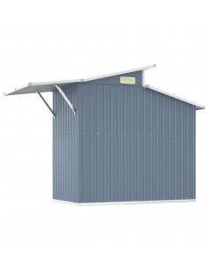 Capanno da Giardino Grigio 270x130x208,5 cm Acciaio Zincato