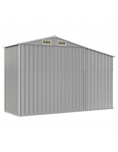 Capanno da Giardino Grigio 277x93x179 cm in Acciaio Zincato