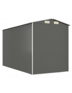 Capanno da Giardino Grigio Chiaro 192x357x223cm Acciaio Zincato