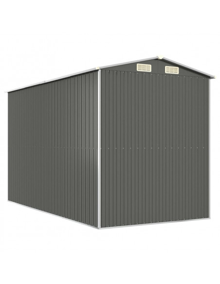 Capanno da Giardino Grigio Chiaro 192x357x223cm Acciaio Zincato