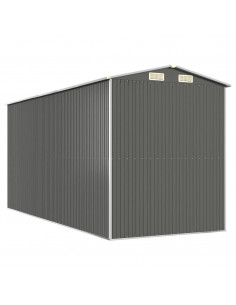 Capanno da Giardino Grigio Chiaro 192x440x223cm Acciaio Zincato