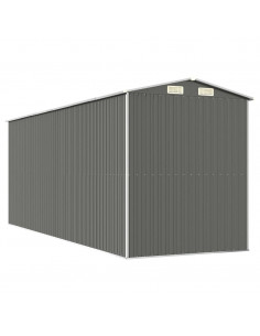 Capanno da Giardino Grigio Chiaro 192x523x223cm Acciaio Zincato